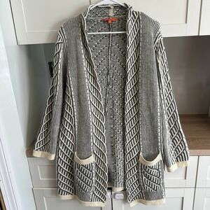 ModCloth Standout Standard Cable Knit Cardigan Lagenlook Sweater Quiet Luxury 1X